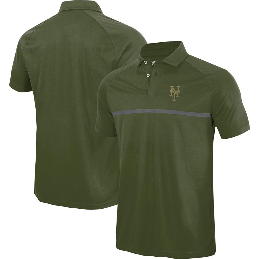 New York Mets Levelwear Sector Raglan Polo - Olive