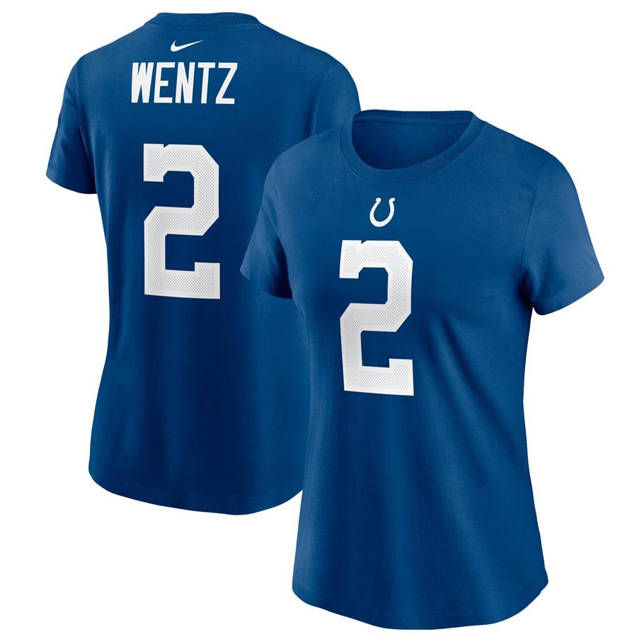 Carson Wentz Indianapolis Colts Nike Women's Name & Number T-Shirt - Royal