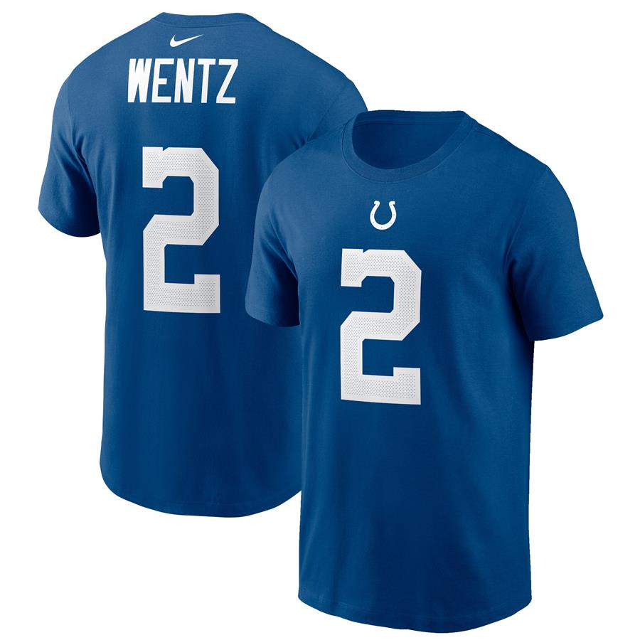 Carson Wentz Indianapolis Colts Nike Name & Number T-Shirt - Royal