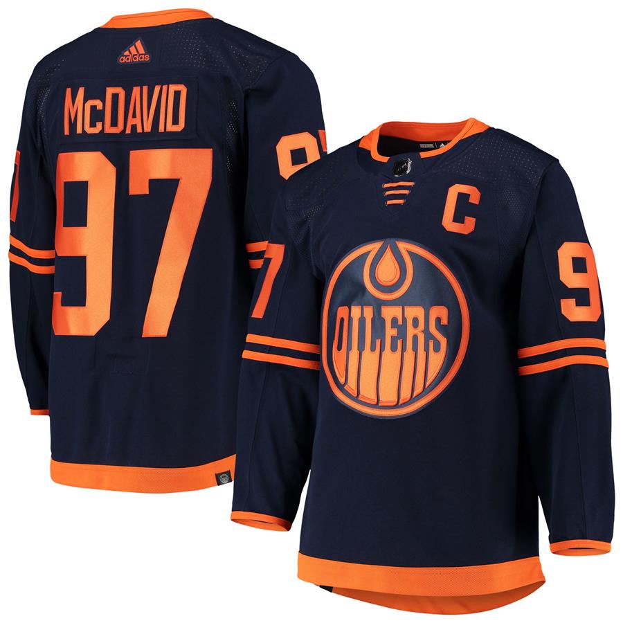 Connor McDavid Edmonton Oilers adidas Alternate Primegreen Authentic Pro Player Jersey - Navy