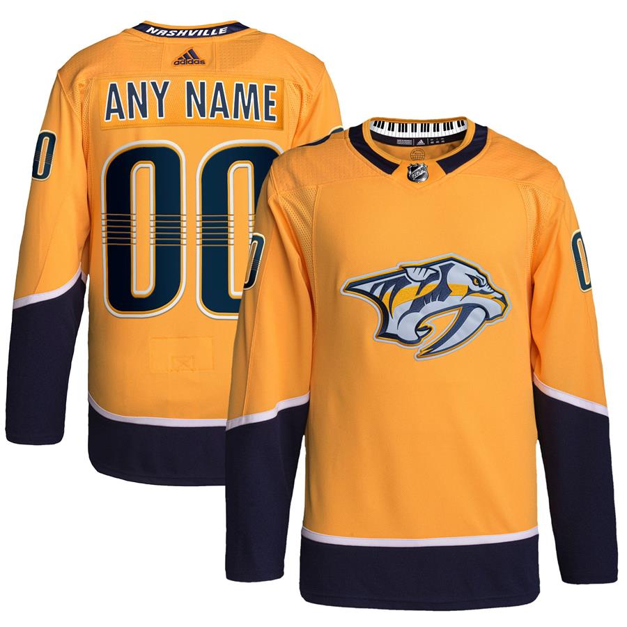 Nashville Predators adidas Home Primegreen Authentic Pro Custom Jersey - Gold