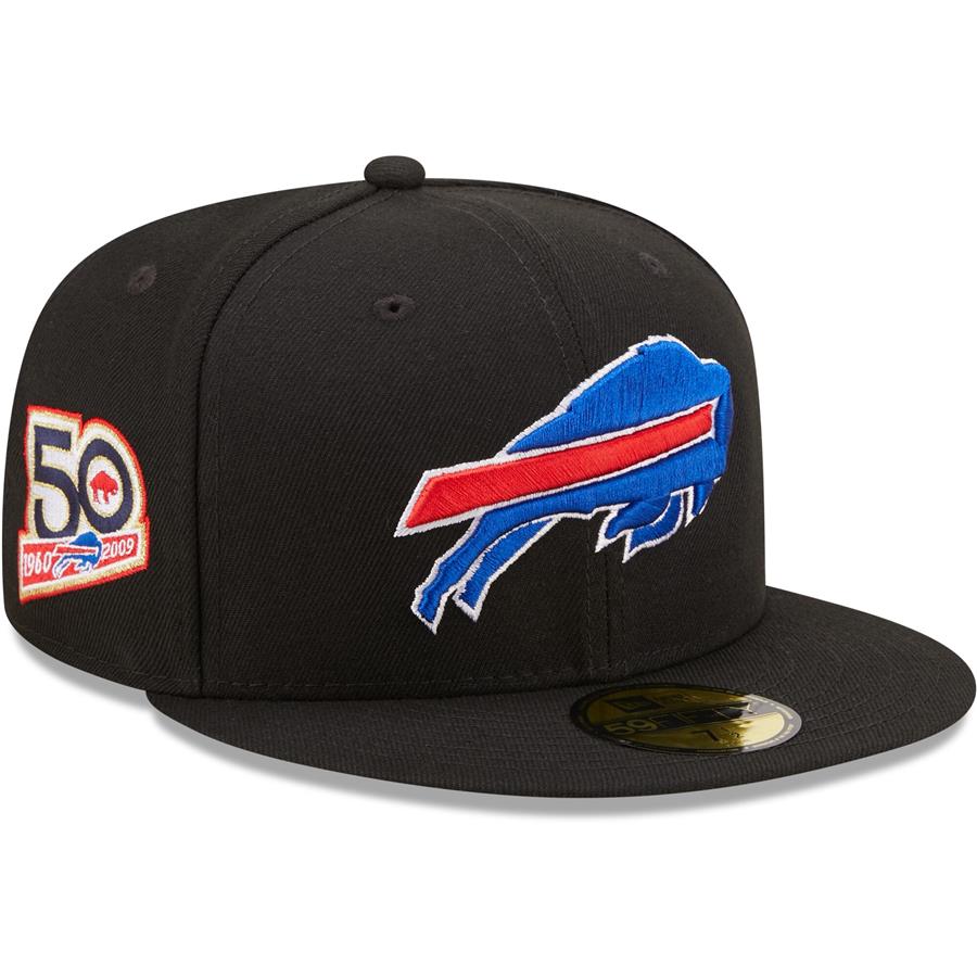 Buffalo Bills New Era 50th Anniversary Patch 59FIFTY Fitted Hat - Black