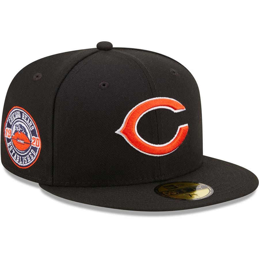 Chicago Bears New Era Established 1920 Patch 59FIFTY Fitted Hat - Black
