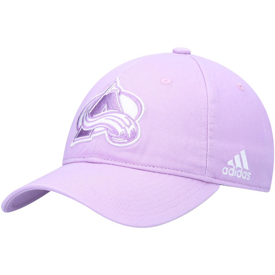 Colorado Avalanche adidas 2021 Hockey Fights Cancer Slouch Adjustable Hat - Purple