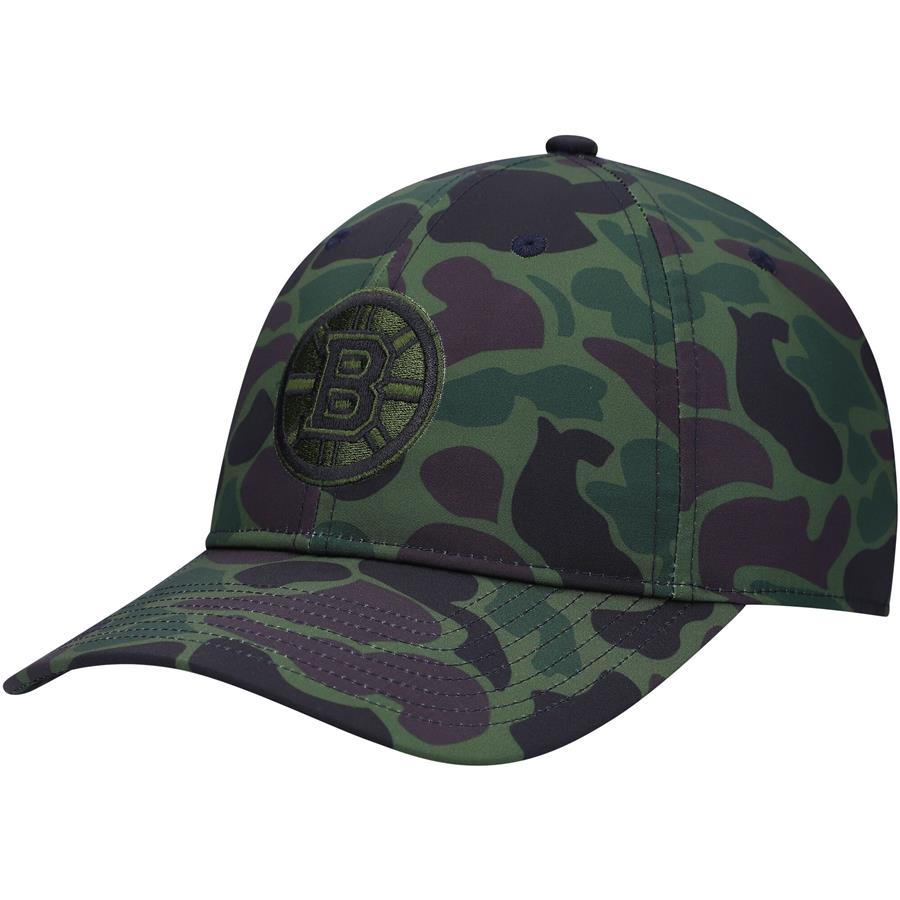 Boston Bruins adidas Locker Room Slouch Adjustable Hat - Camo