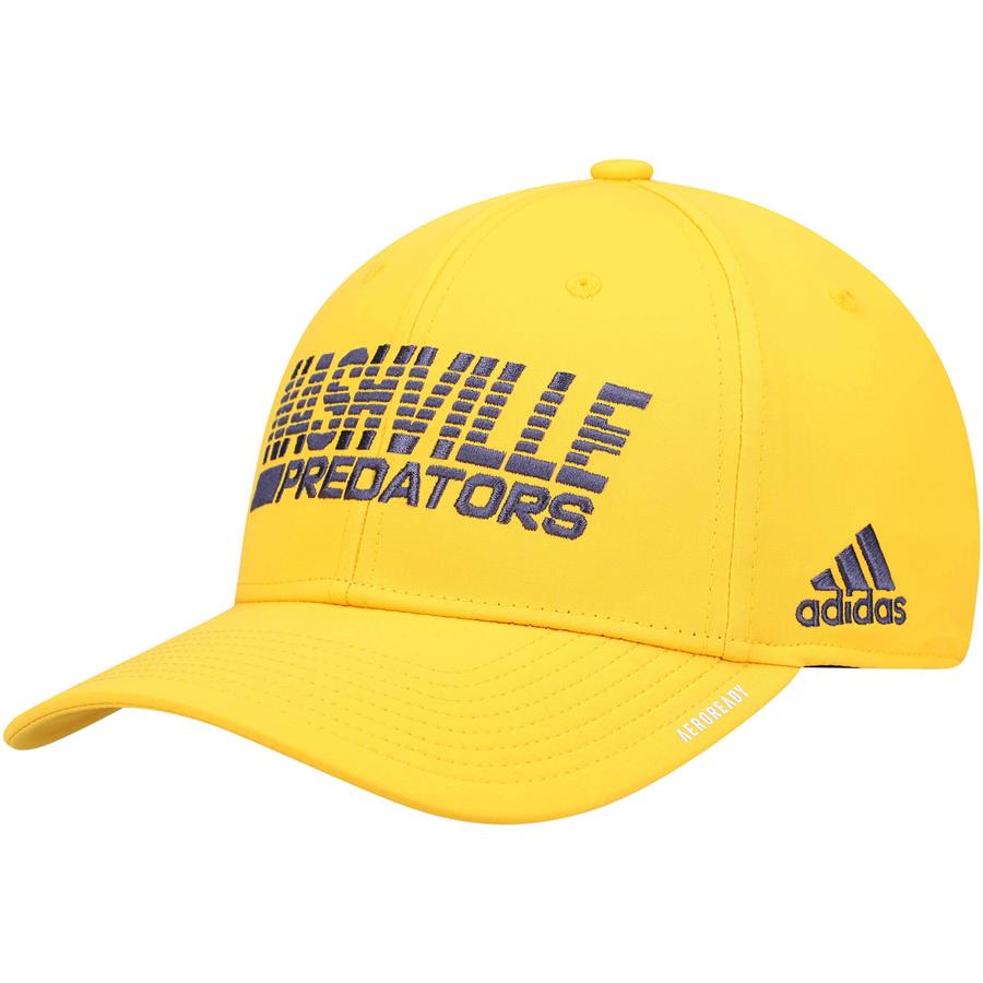 Nashville Predators adidas 2021 Locker Room AEROREADY Flex Hat - Gold