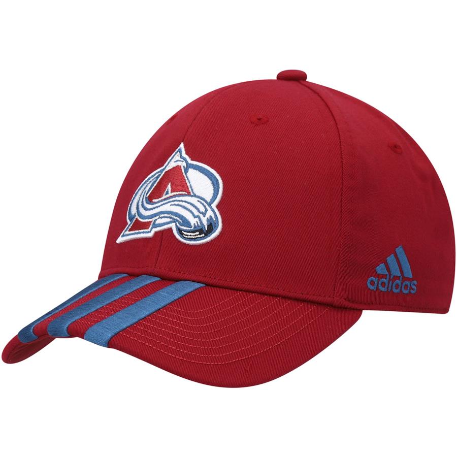 Colorado Avalanche adidas Locker Room Primegreen Three Stripe Adjustable Hat - Burgundy