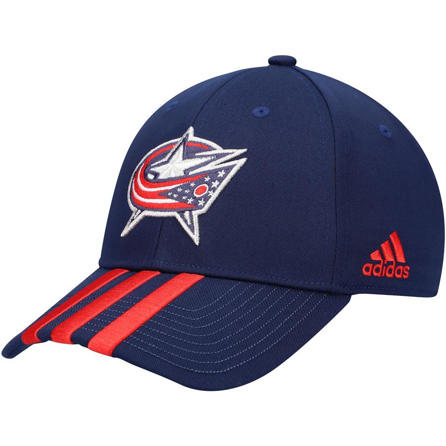 Columbus Blue Jackets adidas Locker Room Three Stripe Adjustable Hat - Navy