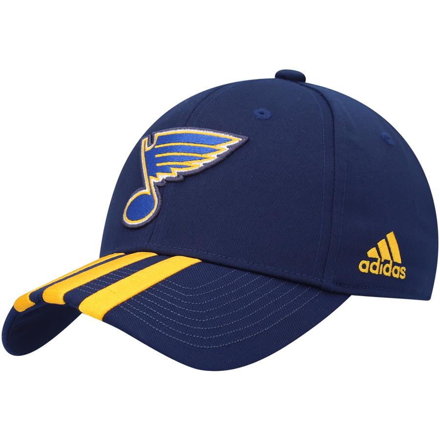 St. Louis Blues adidas Locker Room Primegreen Three Stripe Adjustable Hat - Navy