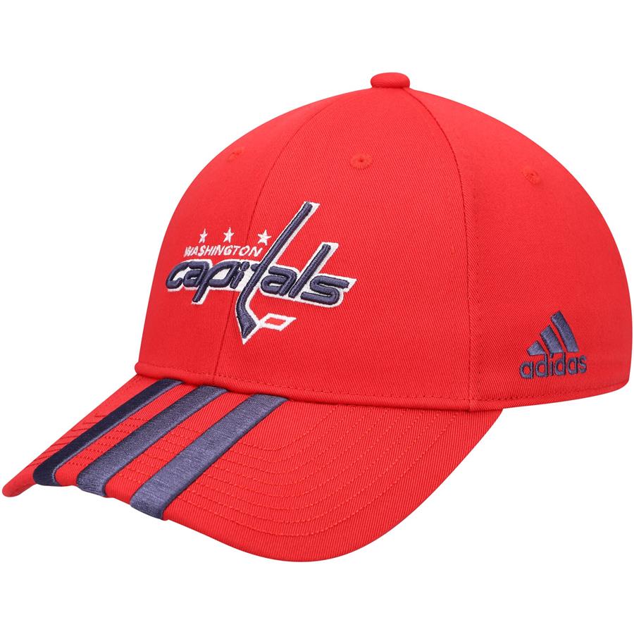 Washington Capitals adidas Locker Room Three Stripe Adjustable Hat - Red