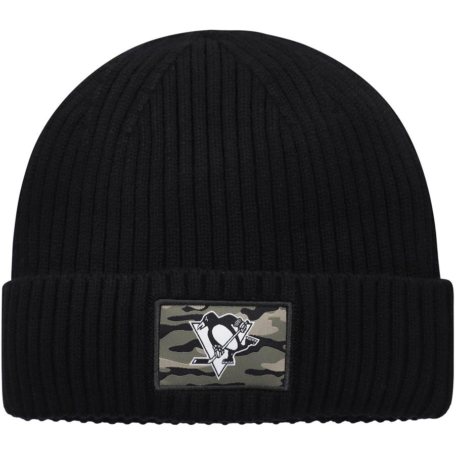Pittsburgh Penguins adidas Military Appreciation Cuffed Knit Hat - Black