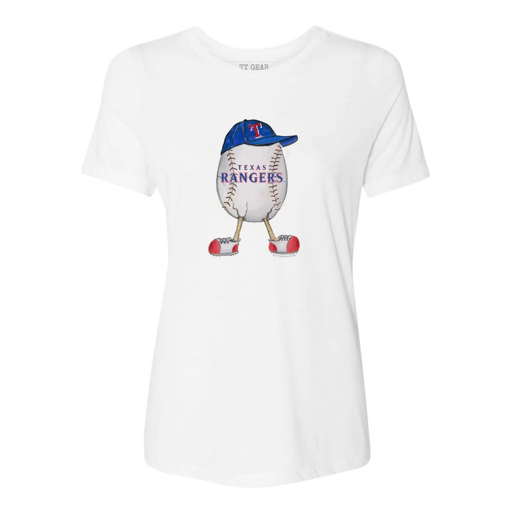 Texas Rangers Tiny Turnip Women's The Egg T-Shirt - White