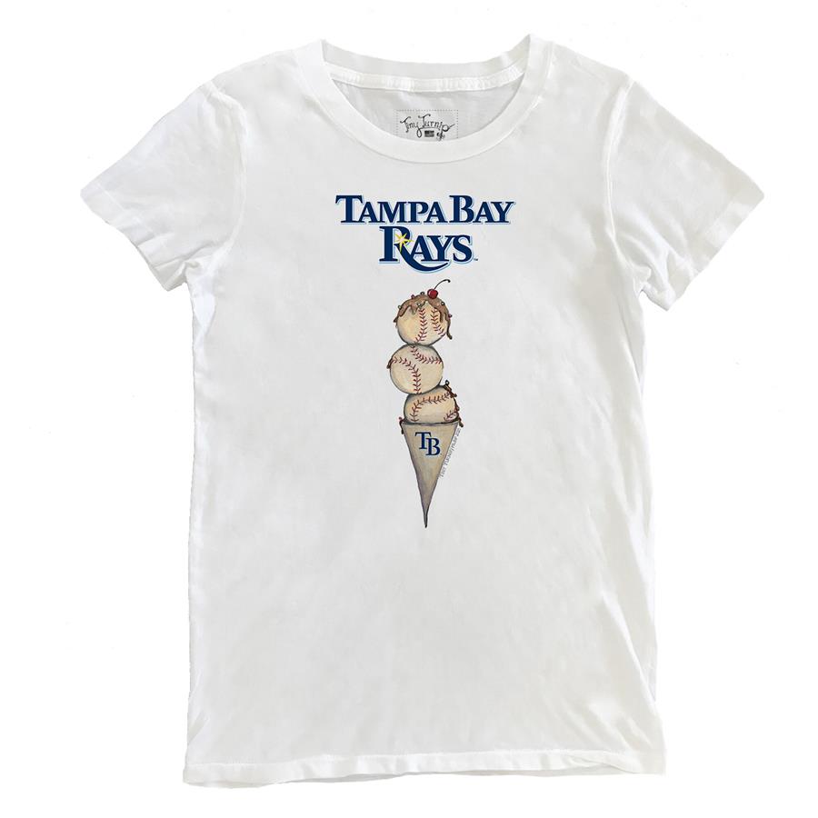 Tampa Bay Rays Tiny Turnip Women's Triple Scoop T-Shirt - White