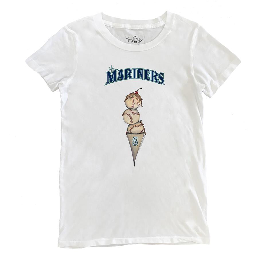 Женская футболка Seattle Mariners Tiny Turnip Triple Scoop (белый)