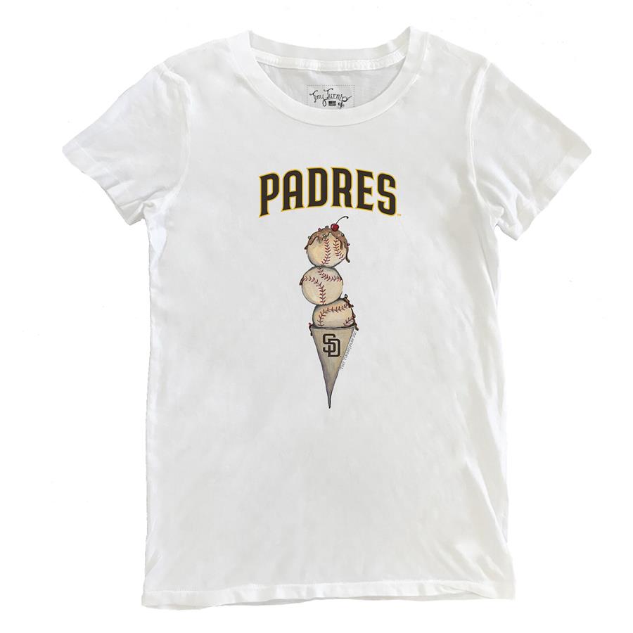 San Diego Padres Tiny Turnip Women's Triple Scoop T-Shirt - White
