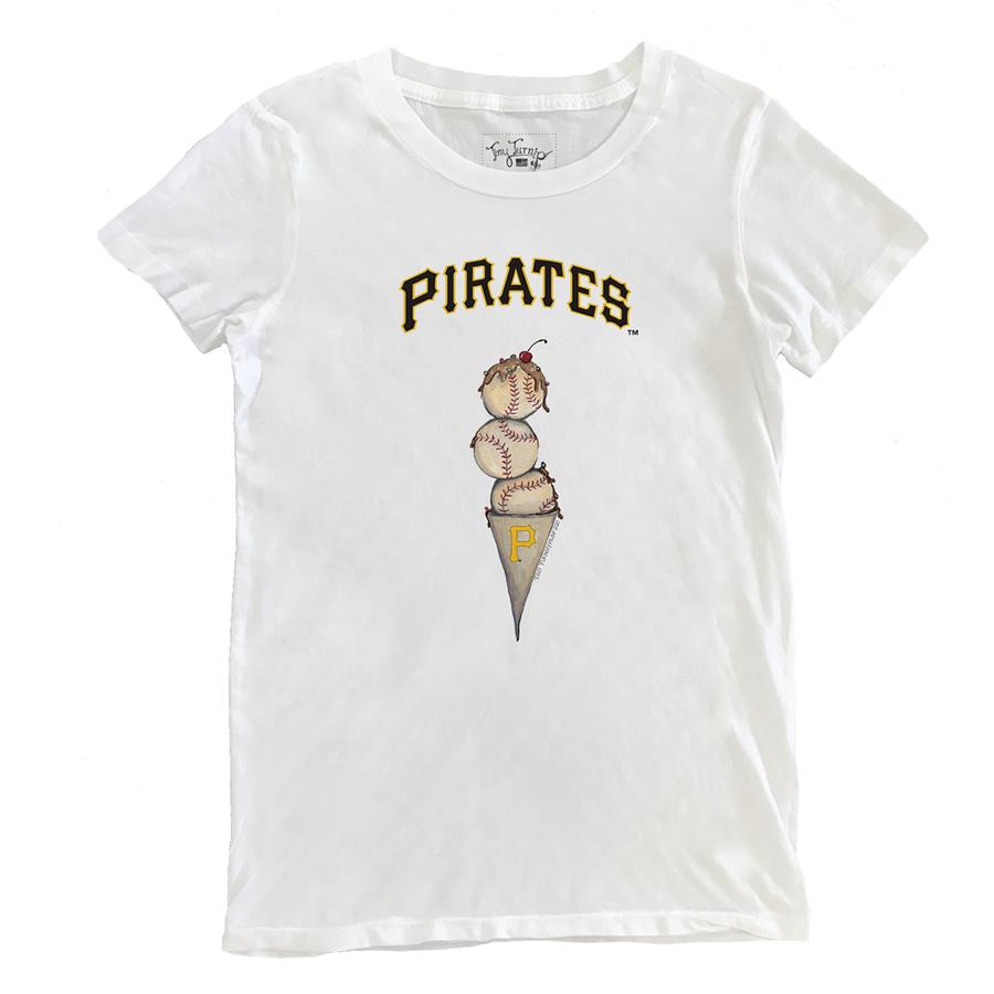 Pittsburgh Pirates Tiny Turnip Women's Triple Scoop T-Shirt - White