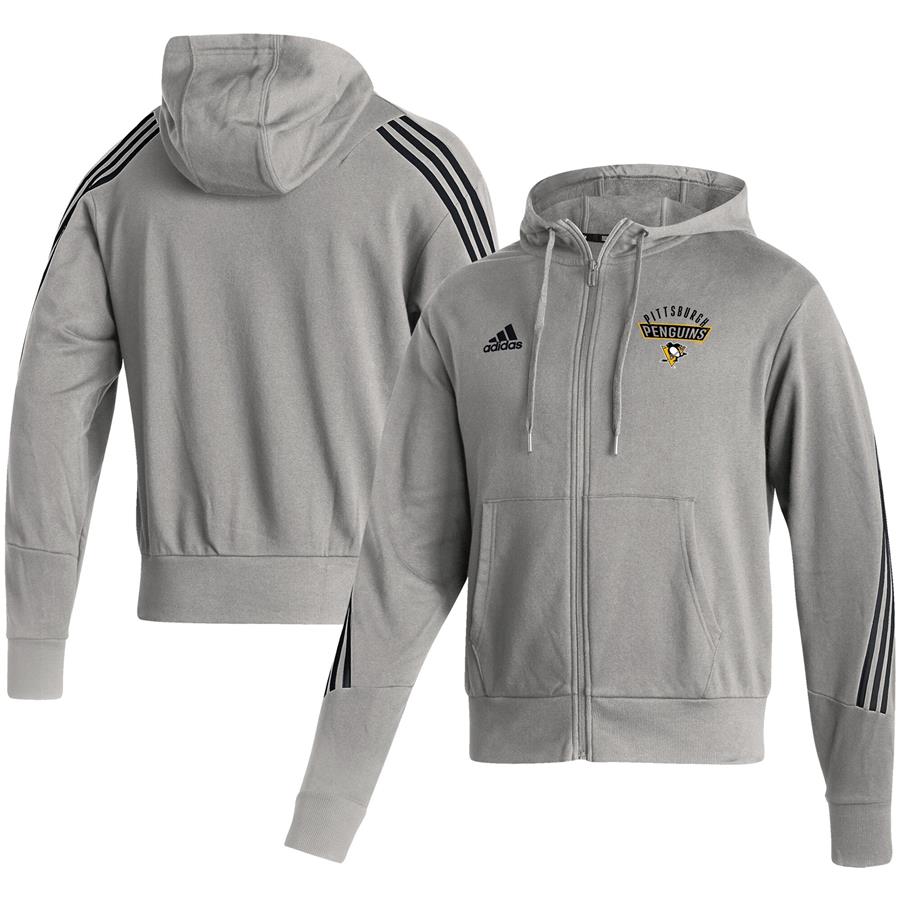 Pittsburgh Penguins adidas Fashion Full-Zip Hoodie - Heathered Gray