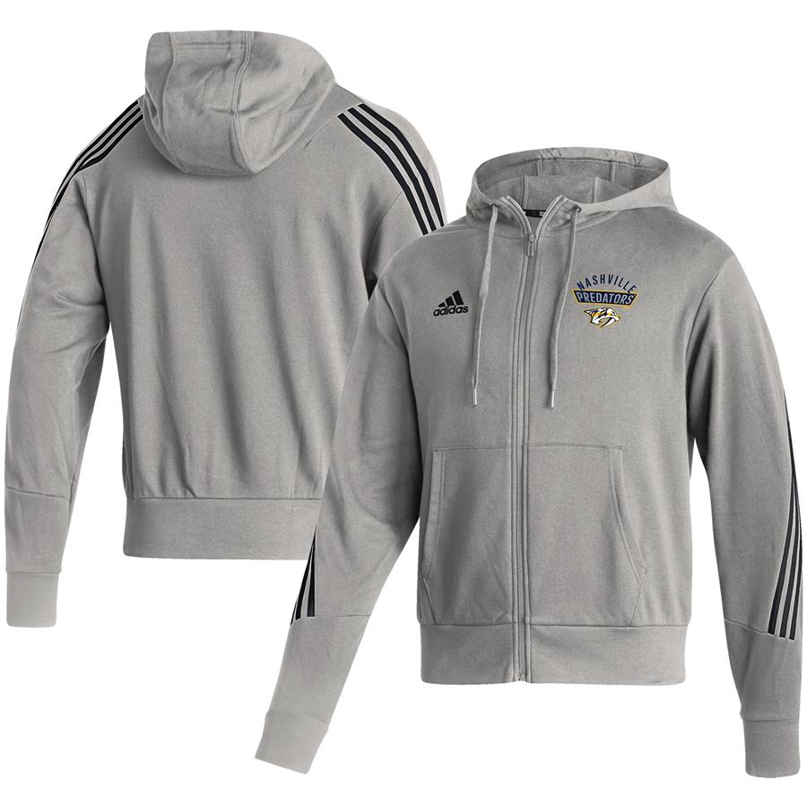 Nashville Predators adidas Fashion Full-Zip Hoodie - Heathered Gray