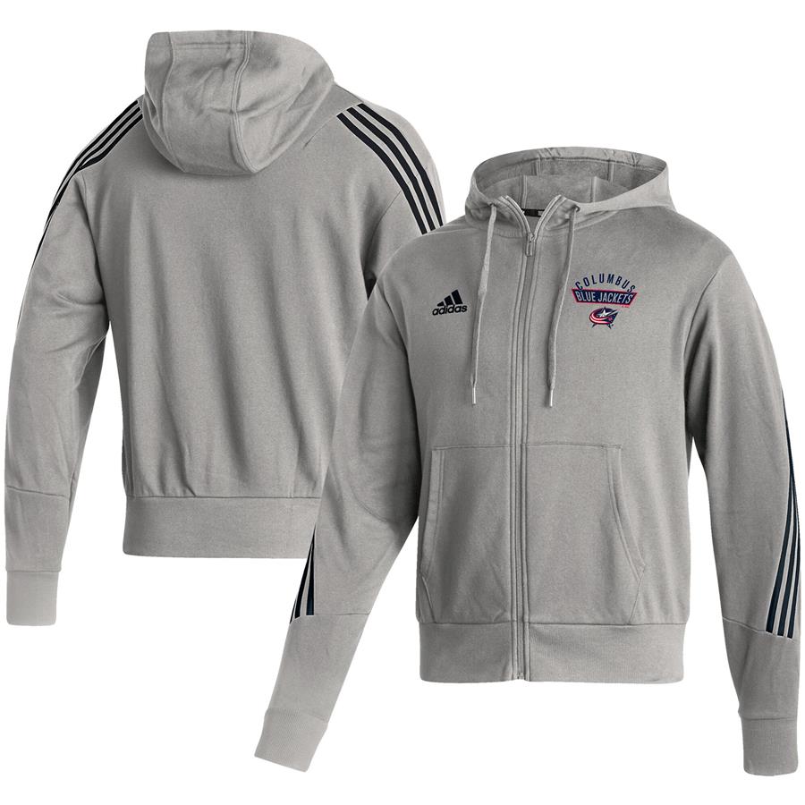 Columbus Blue Jackets adidas Fashion Full-Zip Hoodie - Heathered Gray