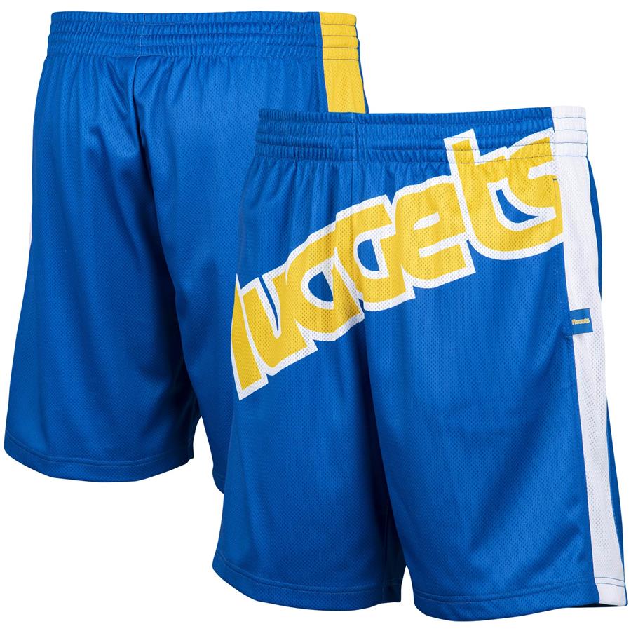 Denver Nuggets Mitchell & Ness Hardwood Classics Big Face 2.0 Shorts - Royal