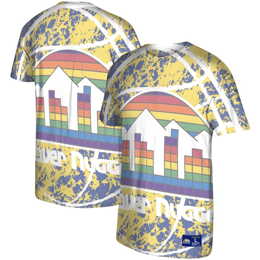 Denver Nuggets Mitchell & Ness Hardwood Classics Jumbotron T-Shirt - Gold