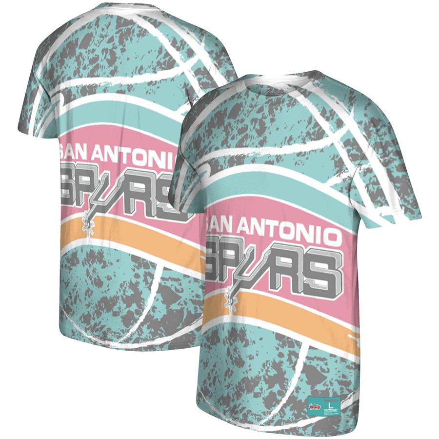 San Antonio Spurs Mitchell & Ness Hardwood Classics Jumbotron T-Shirt - Teal