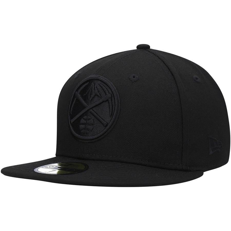 Denver Nuggets New Era Black On Black 59FIFTY Fitted Hat