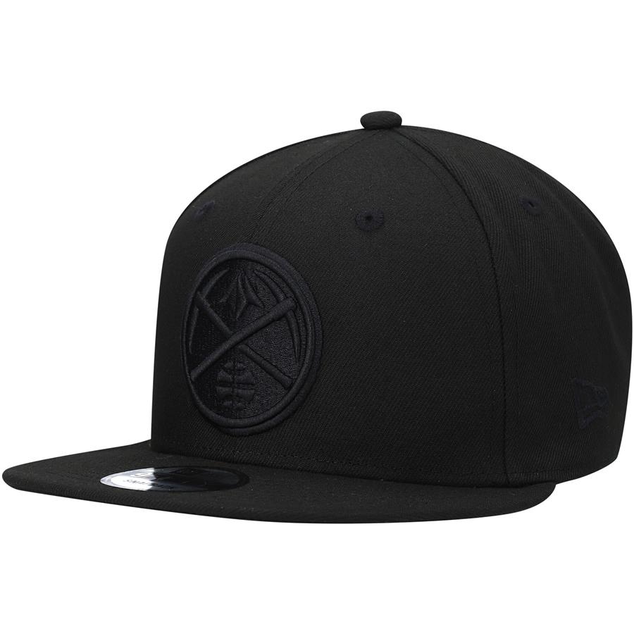 Denver Nuggets New Era Black On Black 9FIFTY Snapback Hat