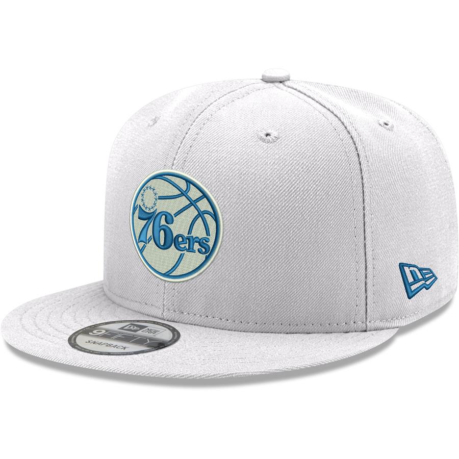 Philadelphia 76ers New Era Color Pop 9FIFTY Snapback Hat - White