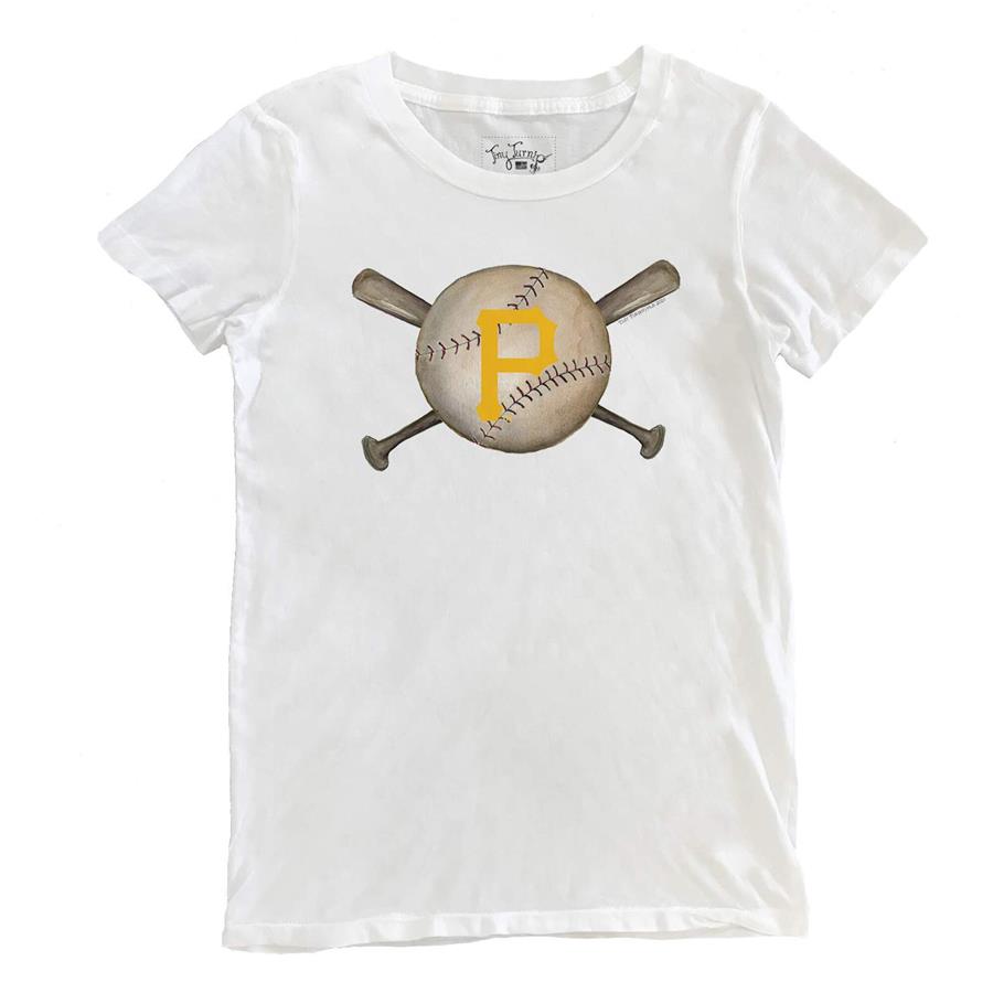 Pittsburgh Pirates Tiny Turnip Women's Baseball Crossbats T-Shirt - White