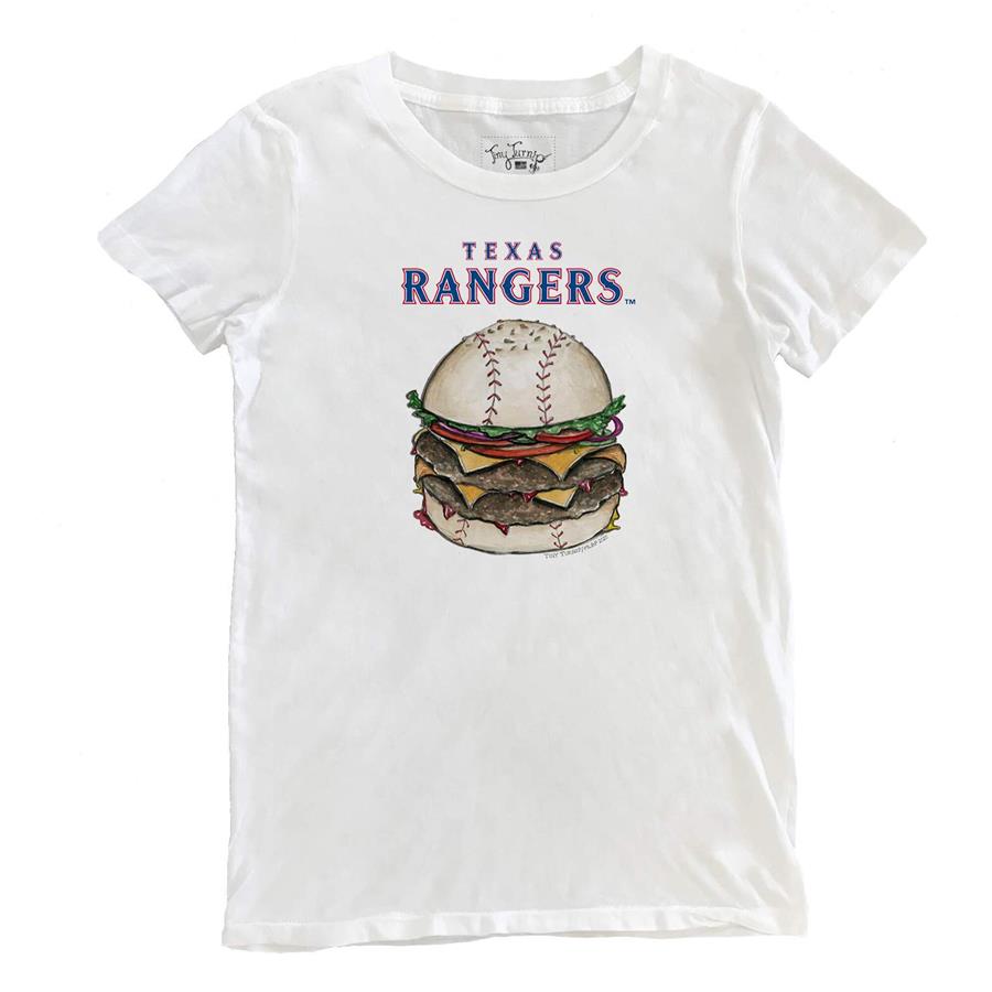 Texas Rangers Tiny Turnip Women's Burger T-Shirt - White