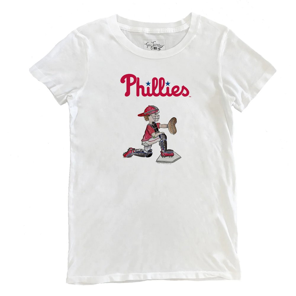 Philadelphia Phillies Tiny Turnip Women's Caleb the Catcher T-Shirt - White