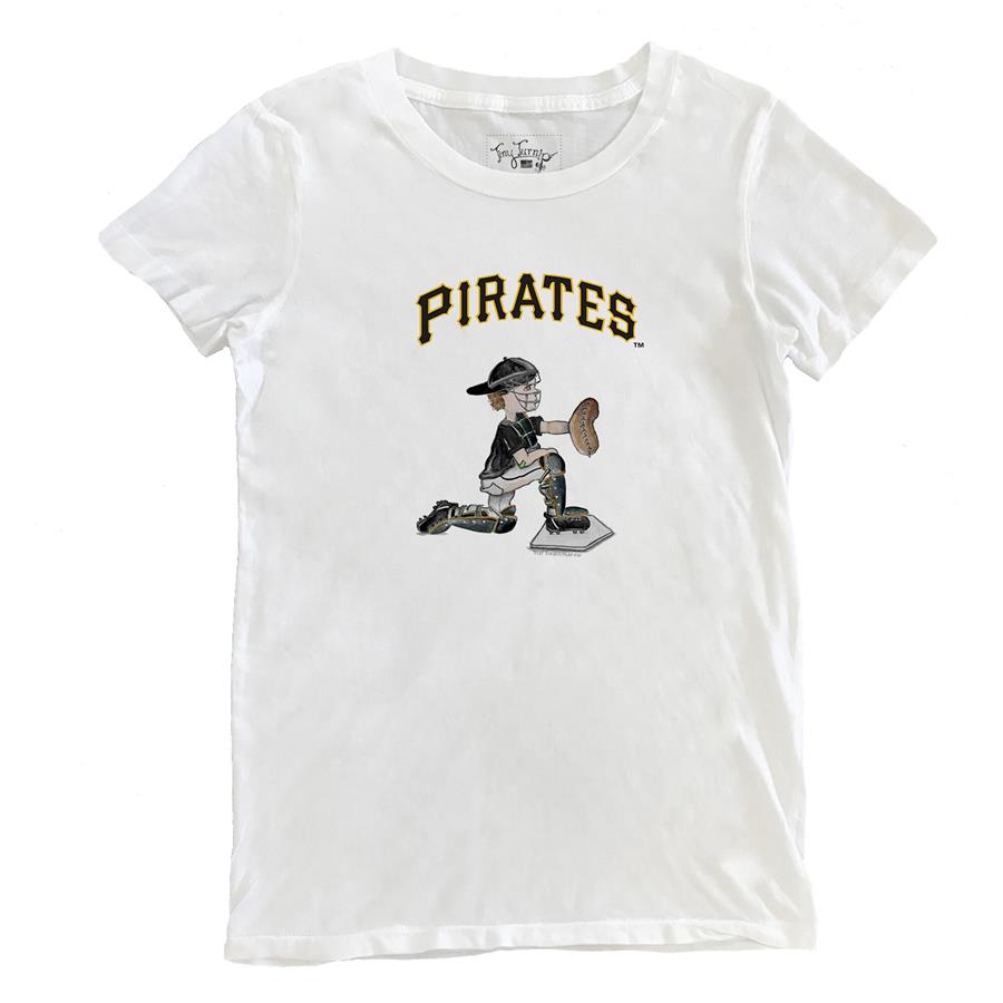 Pittsburgh Pirates Tiny Turnip Women's Caleb the Catcher T-Shirt - White