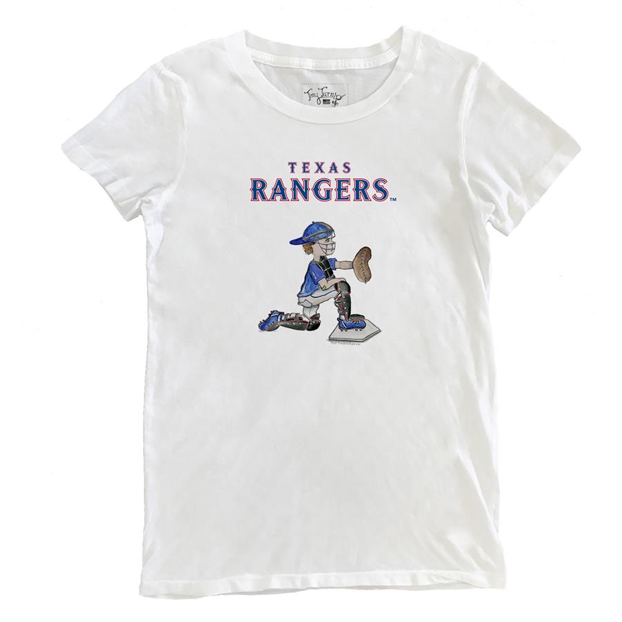 Texas Rangers Tiny Turnip Women's Caleb the Catcher T-Shirt - White