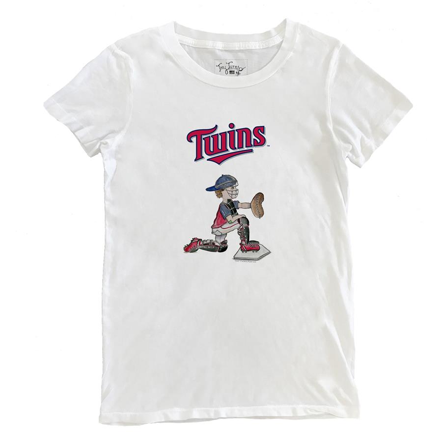 Женская футболка Minnesota Twins Tiny Turnip Caleb the Catcher (белый)