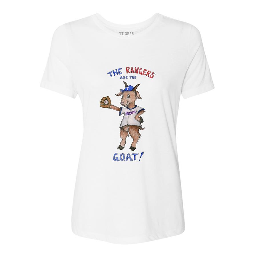 Texas Rangers Tiny Turnip Women's GOAT T-Shirt - White