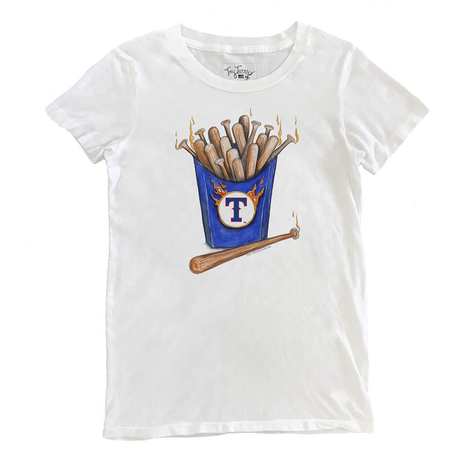 Texas Rangers Tiny Turnip Women's Hot Bats T-Shirt - White
