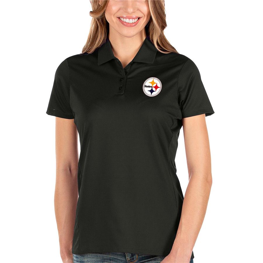 Pittsburgh Steelers Antigua Women's Balance Polo - Black