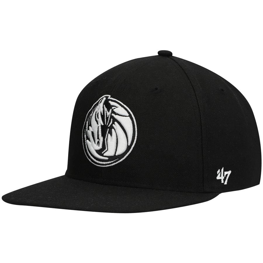 Dallas Mavericks '47 No Shot Two-Tone Captain Snapback Hat - Black