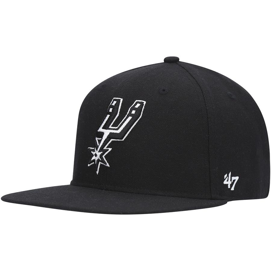 San Antonio Spurs '47 No Shot Two-Tone Captain Snapback Hat - Black
