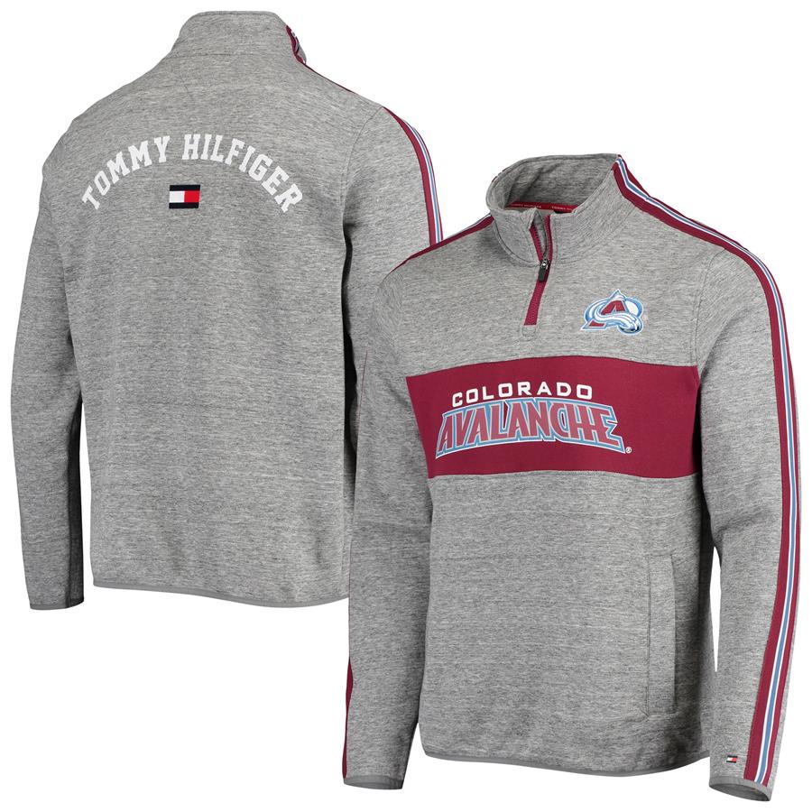 Colorado Avalanche Tommy Hilfiger Mario Quarter-Zip Jacket - Heathered Gray
