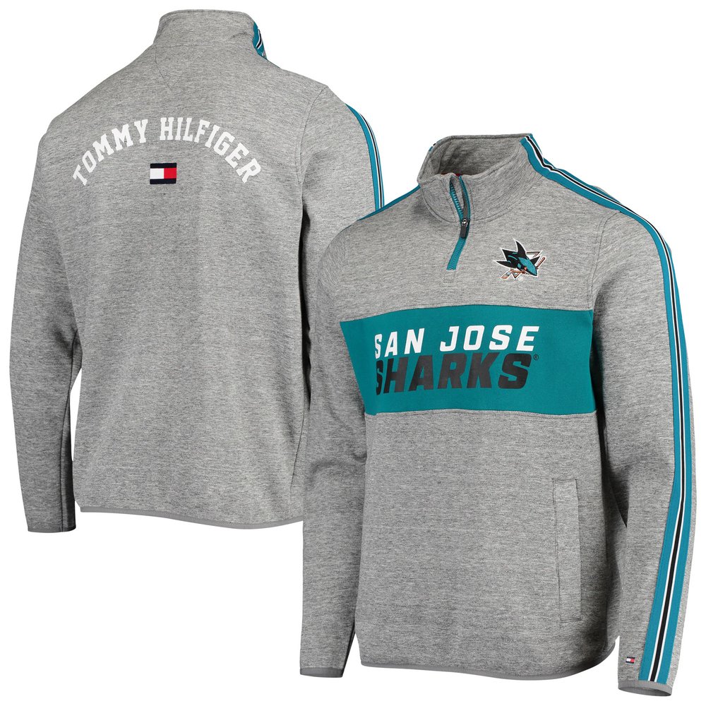 Кофта с короткой молнией San Jose Sharks Tommy Hilfiger Mario (серый меланж)