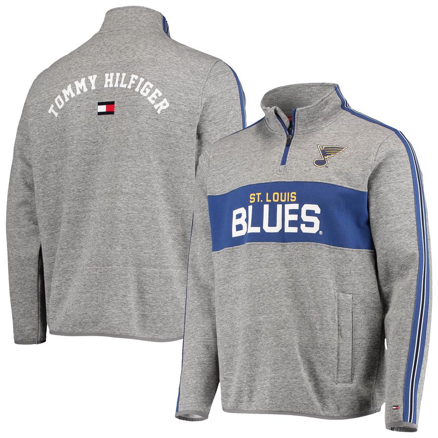 St. Louis Blues Tommy Hilfiger Mario Quarter-Zip Jacket - Heathered Gray