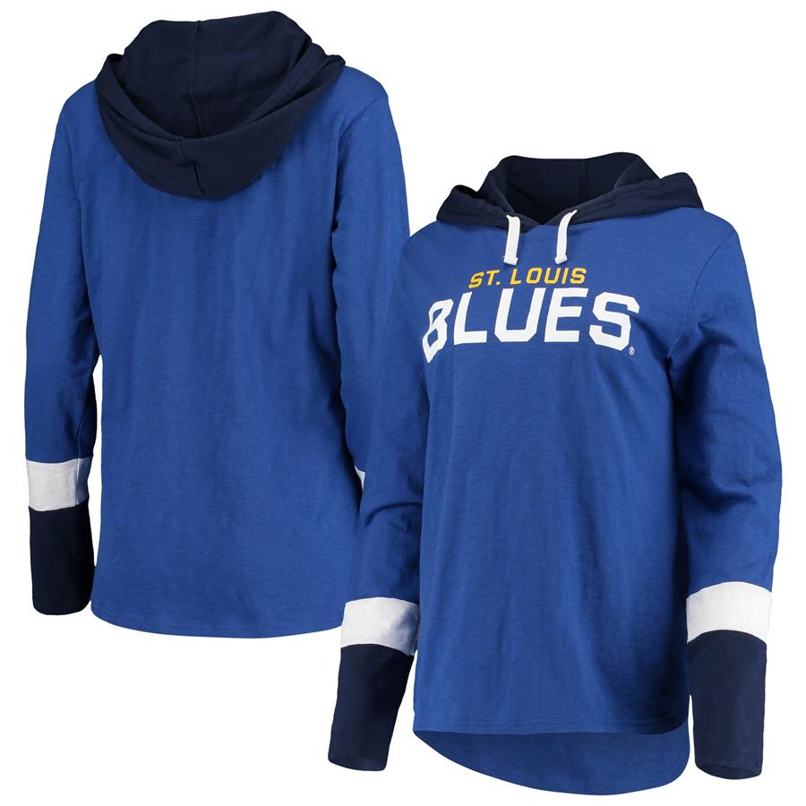 St. Louis Blues G-III 4Her by Carl Banks Women's Passing Play Hoodie Long Sleeve T-Shirt - Royal