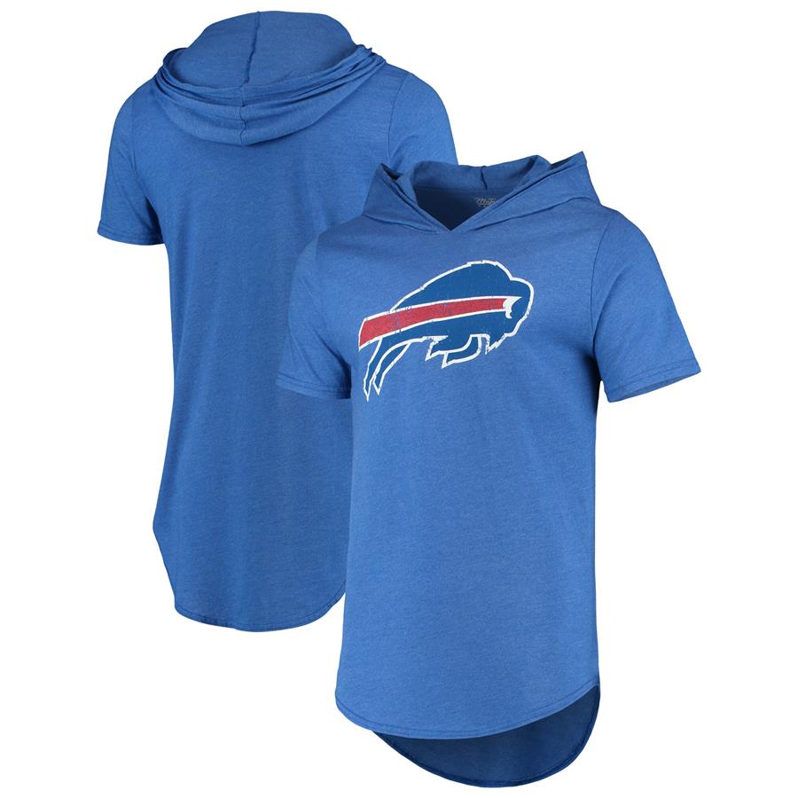 Buffalo Bills Majestic Threads Primary Logo Tri-Blend Hoodie T-Shirt - Royal