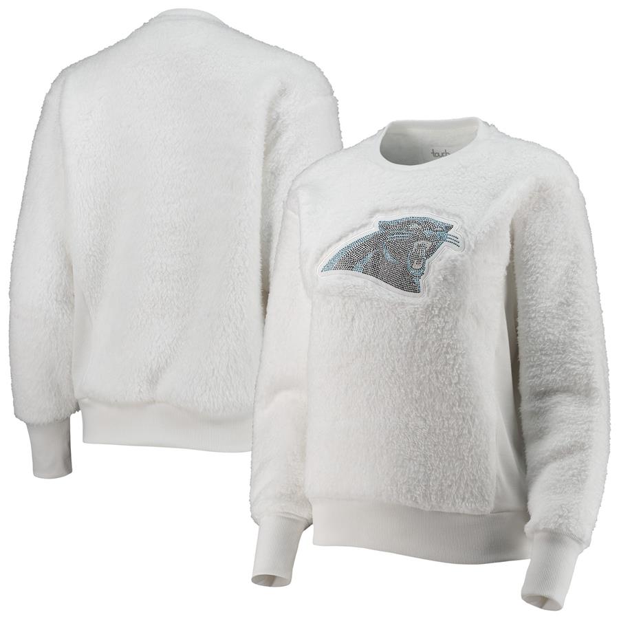 Carolina Panthers Touch Women's Milestone Tracker Pullover Sweatshirt - White
