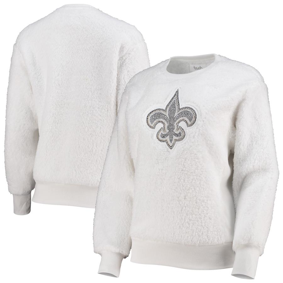 New Orleans Saints Touch Women's Milestone Tracker Pullover Sweatshirt - White