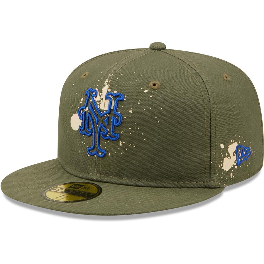 New York Mets New Era Splatter 59FIFTY Fitted Hat - Olive