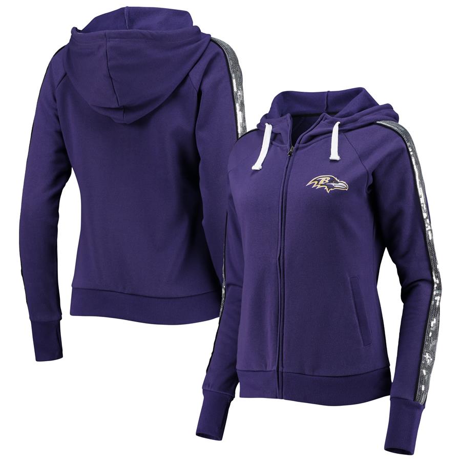 Baltimore Ravens G-III 4Her by Carl Banks Women's Game Changer Raglan Full-Zip Hoodie - Purple