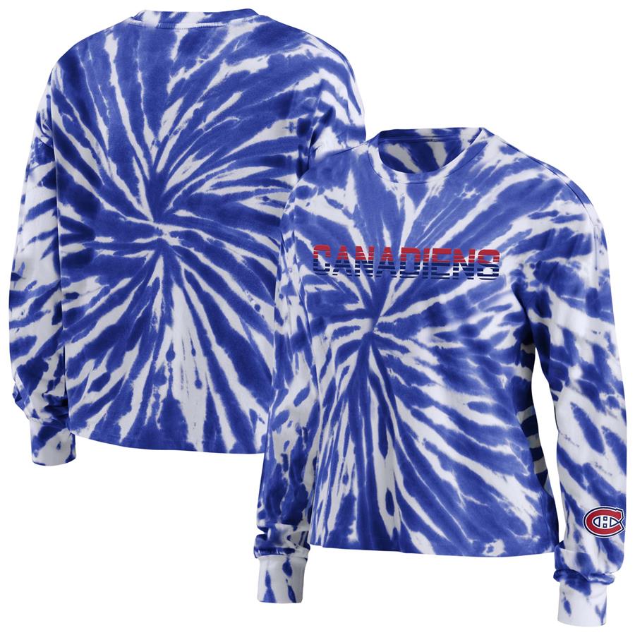Женский лонгслив Montreal Canadiens WEAR by Erin Andrews Tie-Dye (тёмно-синий)